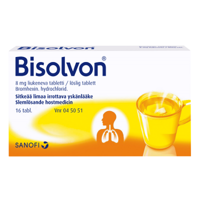 BISOLVON liukeneva tabletti 8 mg 16 fol