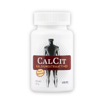 CalCit kalsiumsitraatti + D3-vitamiini 500mg/15mikrog 100 TABL