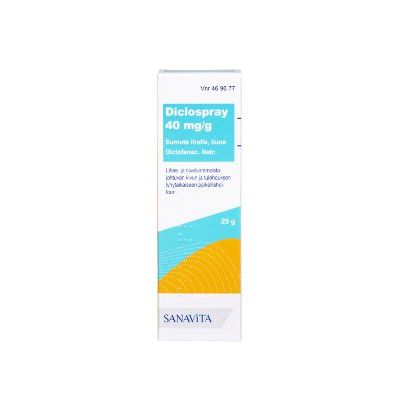 DICLOSPRAY sumute iholle, liuos 40 mg/g 25 g