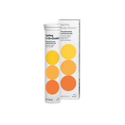Apteq C+D+Sinkki poretabletti 20 tabl 20 poretabl