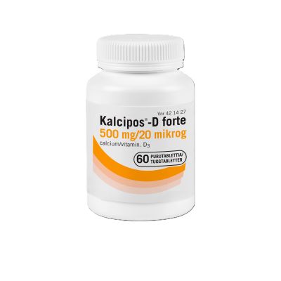 KALCIPOS-D FORTE purutabletti 500 mg/20 mikrog 60 kpl