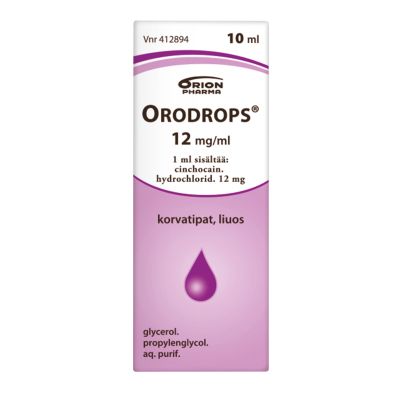 ORODROPS korvatipat, liuos 12 mg/ml 10 ml