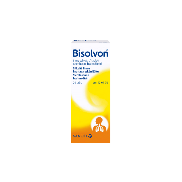 BISOLVON tabletti 8 mg 20 fol