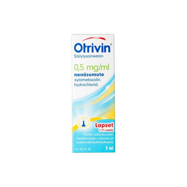 OTRIVIN SÄILYTYSAINEETON nenäsumute, liuos 0,5 mg/ml Freepod-pumppu 5 ml