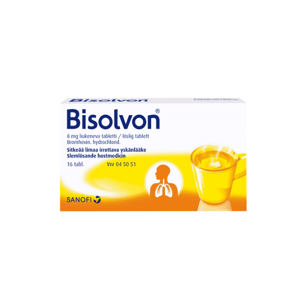 BISOLVON liukeneva tabletti 8 mg 16 fol