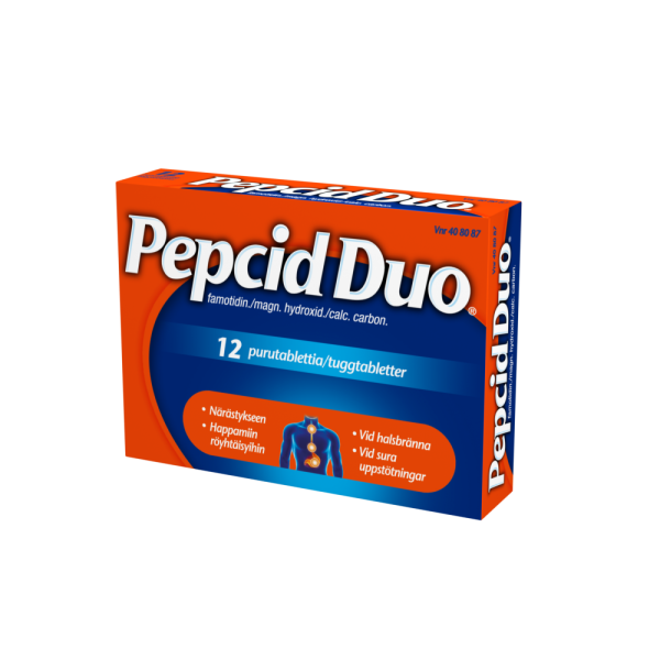 PEPCID DUO purutabletti 10/165/800 mg 12 fol