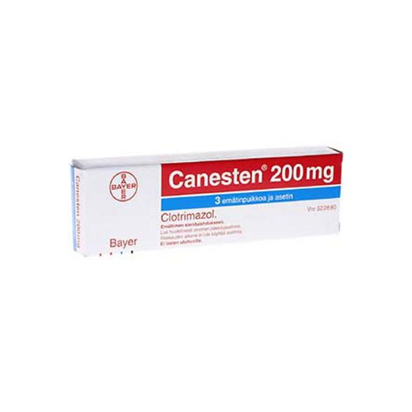CANESTEN emätinpuikko, tabletti 200 mg 3 fol