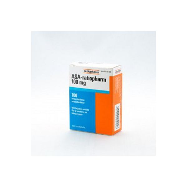 ASA-RATIOPHARM enterotabletti 100 mg 100 fol