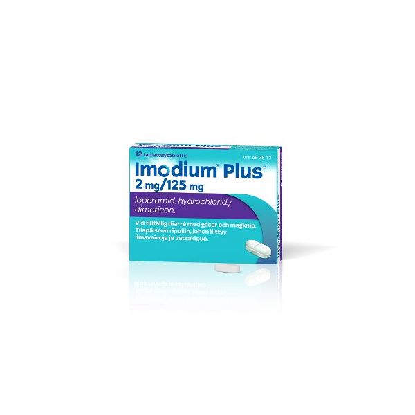 IMODIUM PLUS tabletti 2/125 mg 12 fol