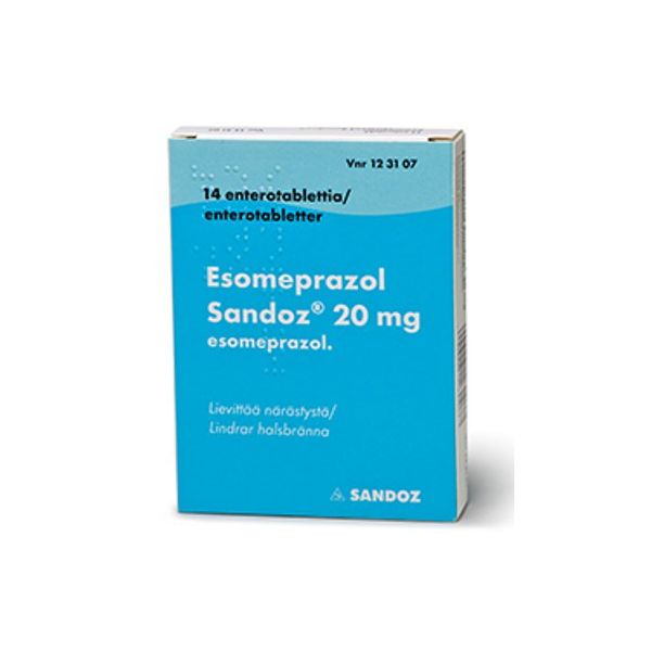ESOMEPRAZOL SANDOZ enterotabletti 20 mg 14 fol