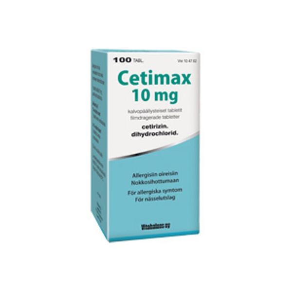 CETIMAX tabletti, kalvopäällysteinen 10 mg 100 fol