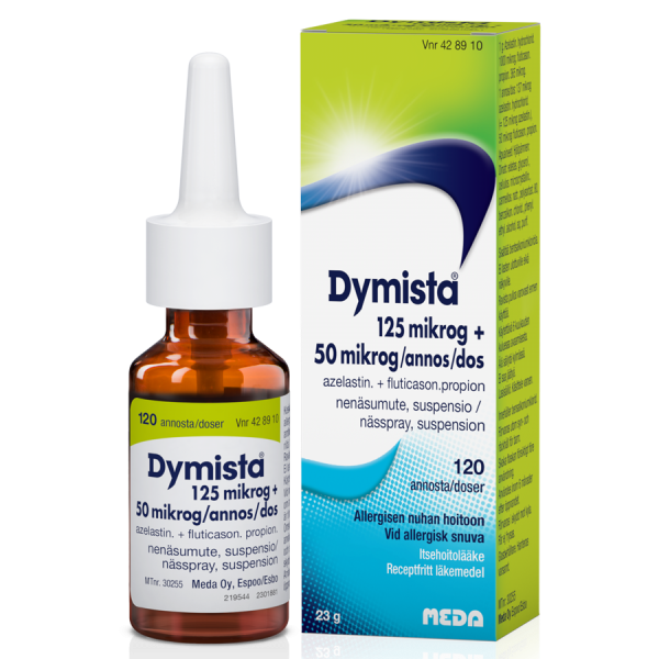 DYMISTA nenäsumute, suspensio 125/50 mikrog/annos 120 annosta