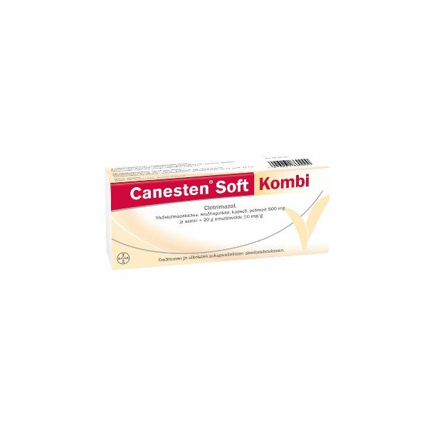 CANESTEN SOFT KOMBI emulsiovoide + emätinpuikko, kapseli pehmeä 500 mg + 10 mg/g 1 + 20 g