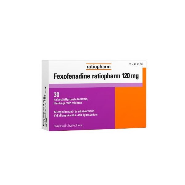 FEXOFENADINE RATIOPHARM tabletti, kalvopäällysteinen 120 mg 30 fol