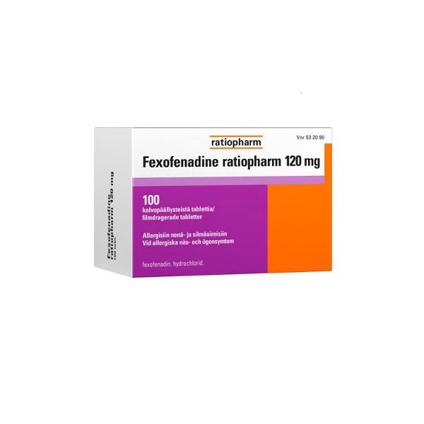 FEXOFENADINE RATIOPHARM tabletti, kalvopäällysteinen 120 mg 100 fol