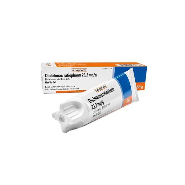 DICLOFENAC RATIOPHARM geeli 23,2 mg/g 50 g