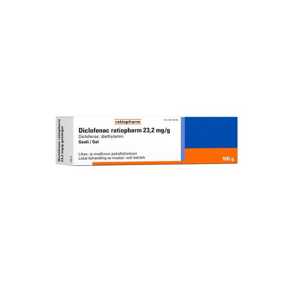 DICLOFENAC RATIOPHARM geeli 23,2 mg/g 100 g