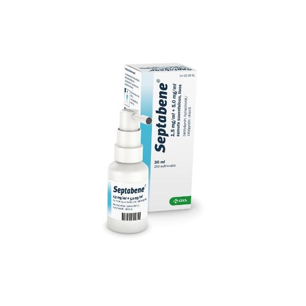 SEPTABENE sumute suuonteloon, liuos 1,5/5 mg/ml suihkepullo 30 ml