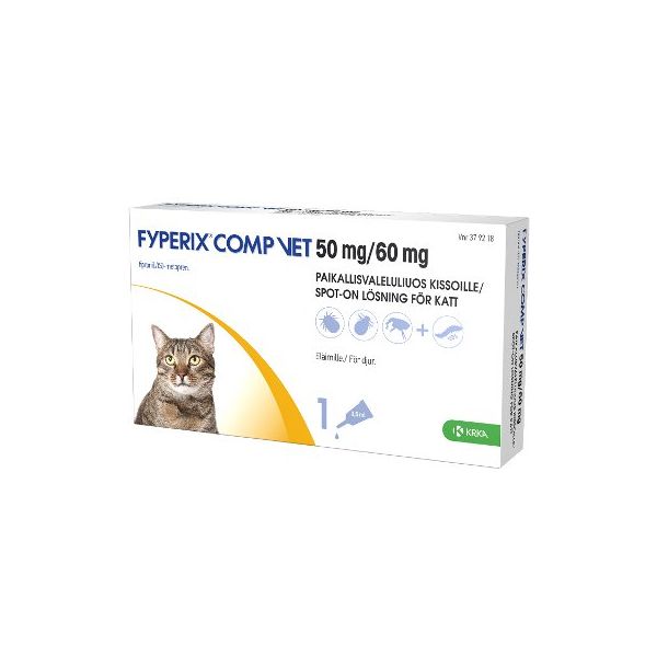 FYPERIX COMP VET paikallisvaleluliuos 50 mg/60 mg kissalle 0,5 ml