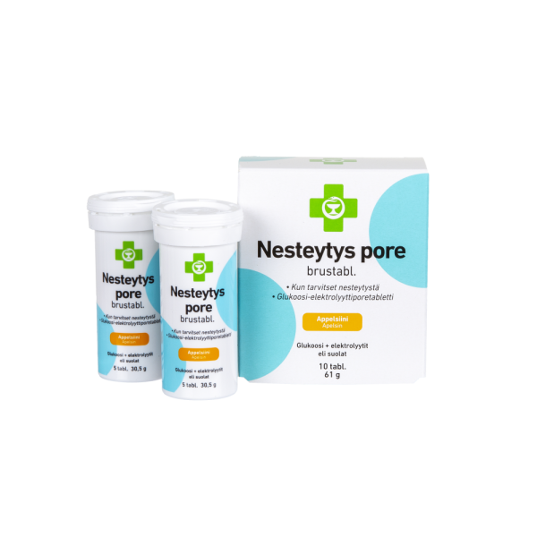 APTEEKKI Nesteytys poretabletti appelsiininmakuinen 10 kpl