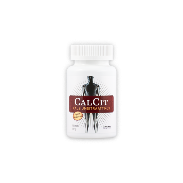 CalCit kalsiumsitraatti + D3-vitamiini 500mg/15mikrog 100 TABL