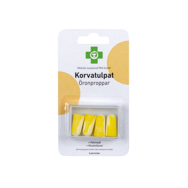 APTEEKKI Korvatulpat muotoiltu vaahtomuovia 2 paria/rasia