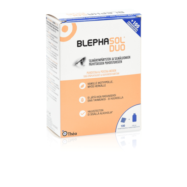 Blephasol Duo puhdistusliuos pullo + puhdistuslaput 100 ml