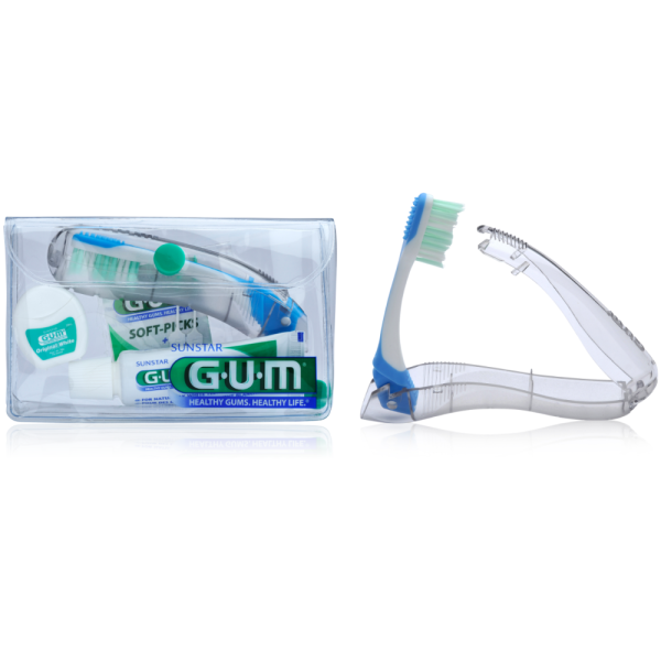 GUM ORIGINAL WHITE TRAVEL KIT HARJA,TAHNA,LANKA,SOFT PICKS 1 KPL