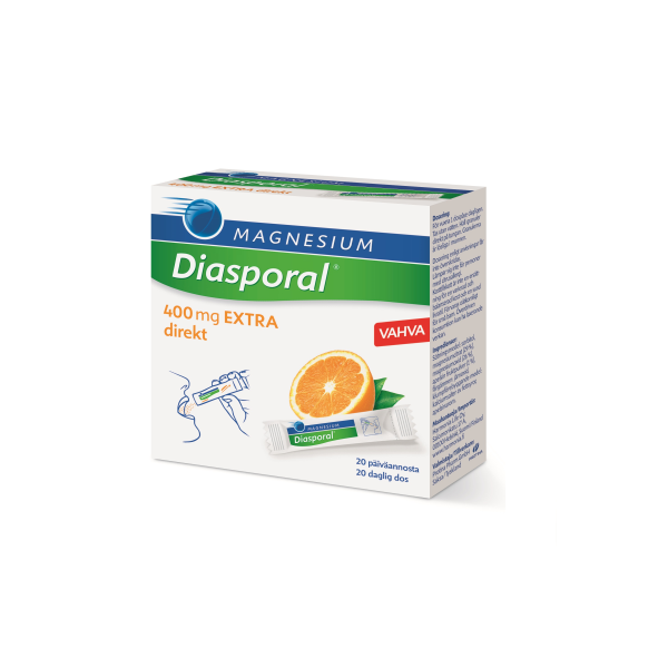 Diasporal Magnesium 400 Extra Direkt rakeet, annospussi 20 kpl