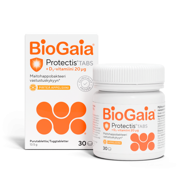 BioGaia Protectis TABS+D3 Appelsiini 30 tabl