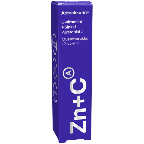 Apteekkarin C+ Sinkkipore mustaherukka 20 poretabl