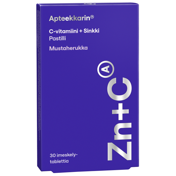 Apteekkarin C+ Sinkki mustaherukka 30 kpl