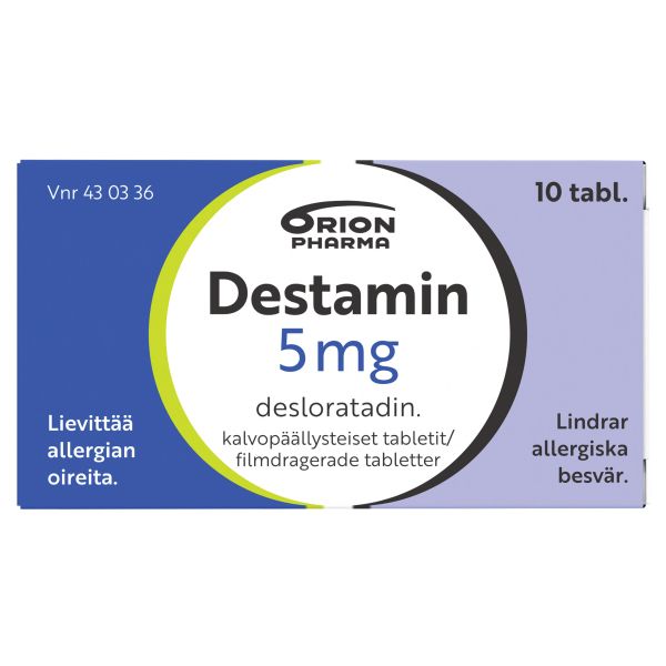 DESTAMIN tabletti, kalvopäällysteinen 5 mg 10 fol