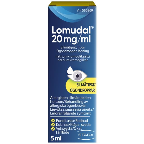 LOMUDAL silmätipat, liuos 20 mg/ml 5 ml